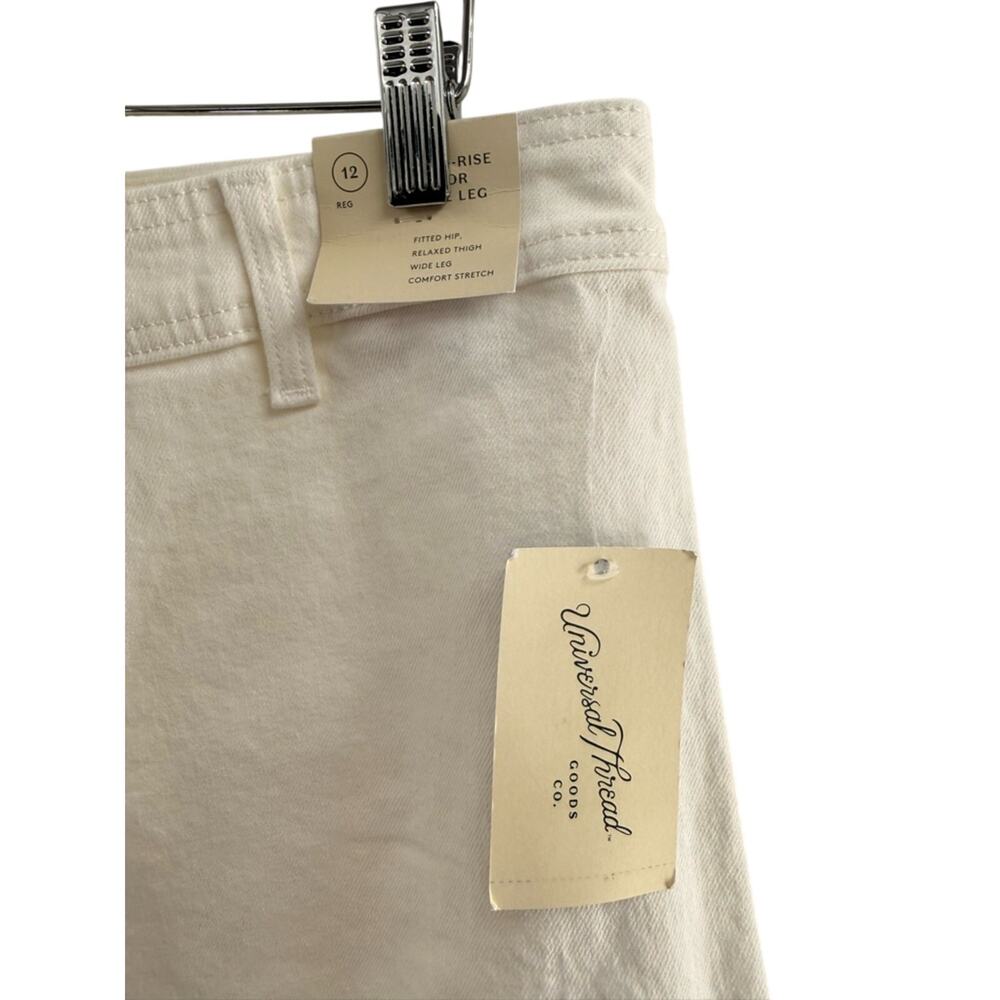 NWT High-Rise Sailor Wide Leg Ankle Jeans Relaxed Fit Universal Thread White 12 - Picture 5 of 11